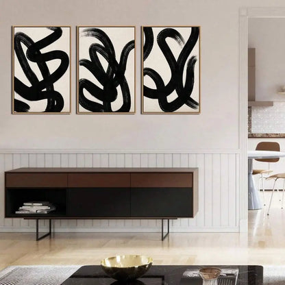 Wall Art Canvas Set Abstract Lines Pictures