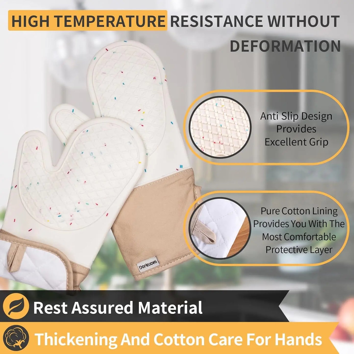 Cute Oven Gloves Heat Resistant Silicone Mittens