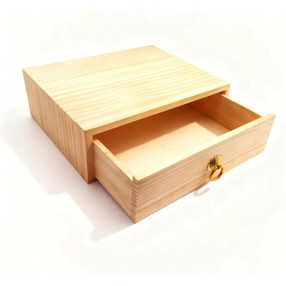 Natural Wooden Storage Box Desk Single Wood Cabinet