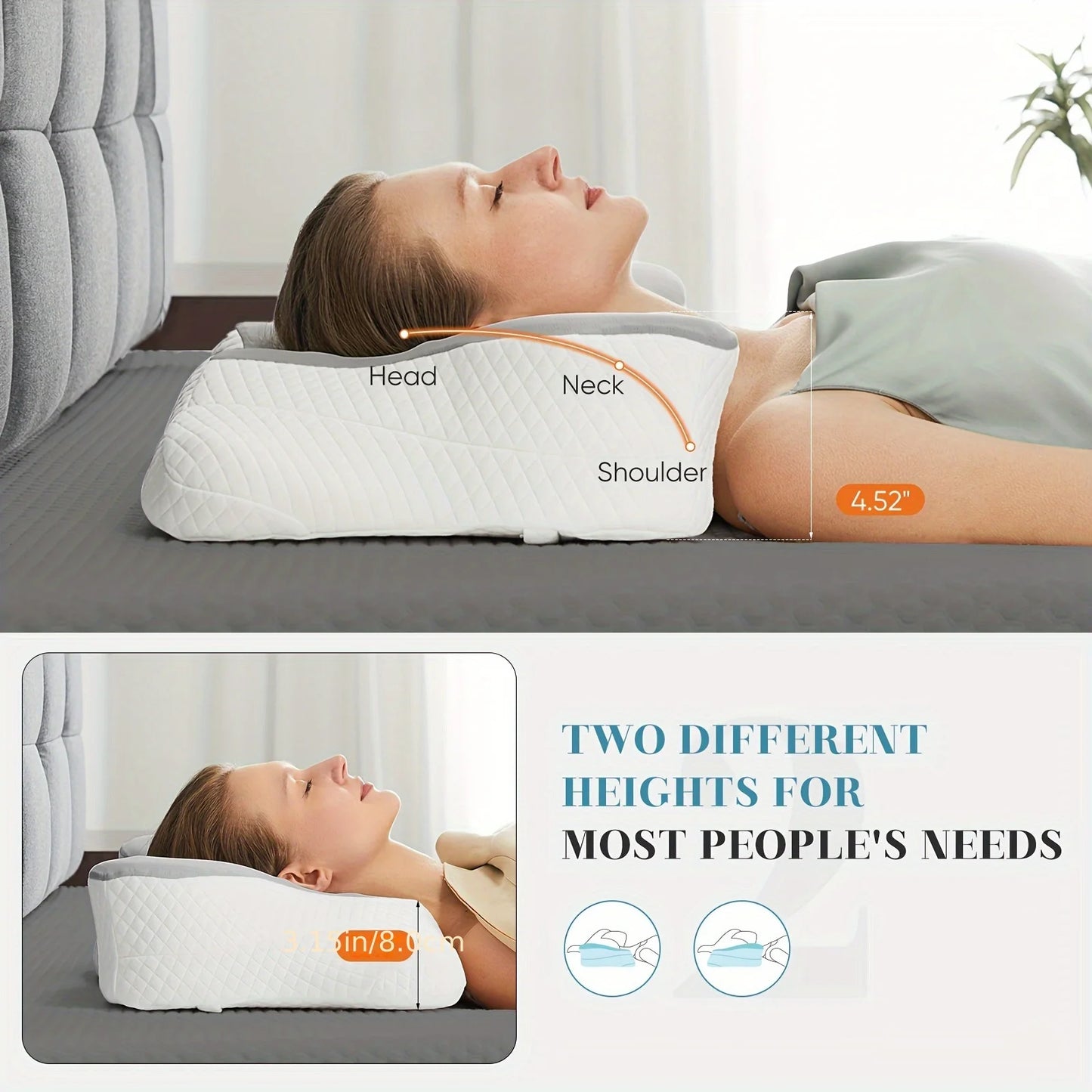 Ergonomic Contour Neck Pillows for Neck Relief