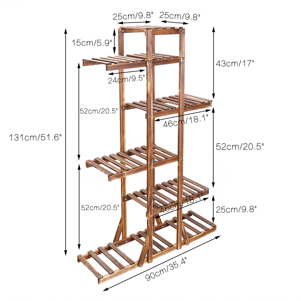 6 Tier Wooden Plant Stand Holder