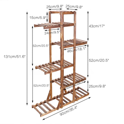 6 Tier Wooden Plant Stand Holder
