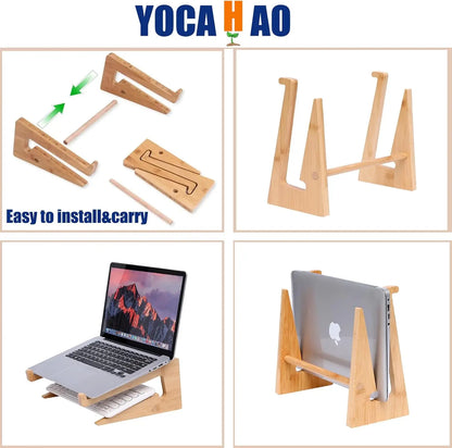 Wooden Laptop Stand Vertical for 13-18.6in