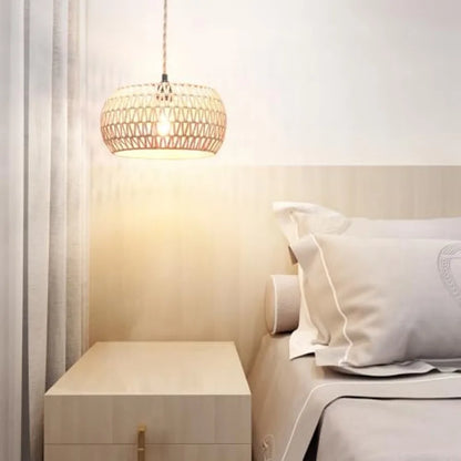 Plug in Pendant Light Rattan Hanging Lamp