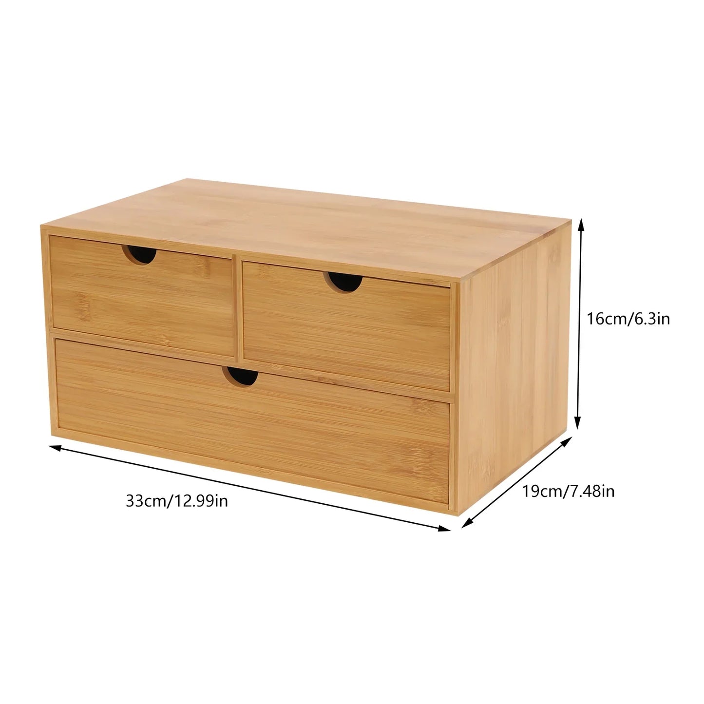 Bamboo Desktop Storage Organizer with Drawers