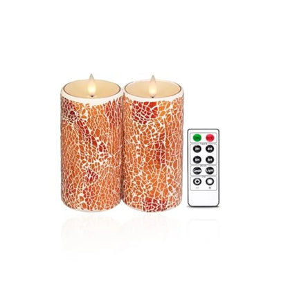Glass Flameless  Candles Flickering with Remote Timer