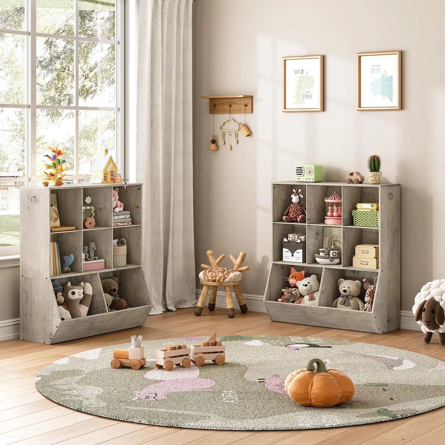8 Compartment Open Shelf Storage Cabinet
