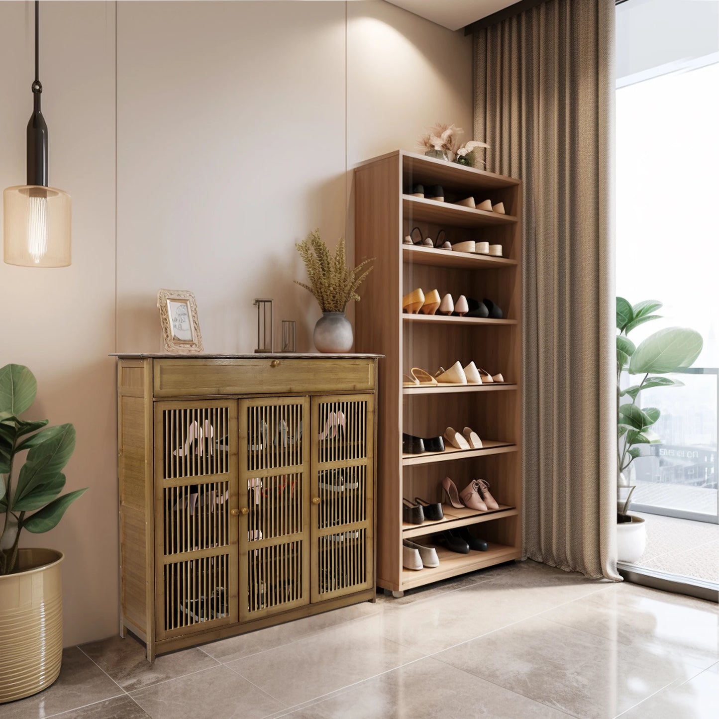 Shoe Cabinet with 3 Doors for Entryway